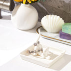 PUDDING CABIN Cat Mom Gifts for Women, Cat Ring Holder for Jewelry, Jewelry Tray Dish Rings Bracelets Earrings Trinket Tray, Cat