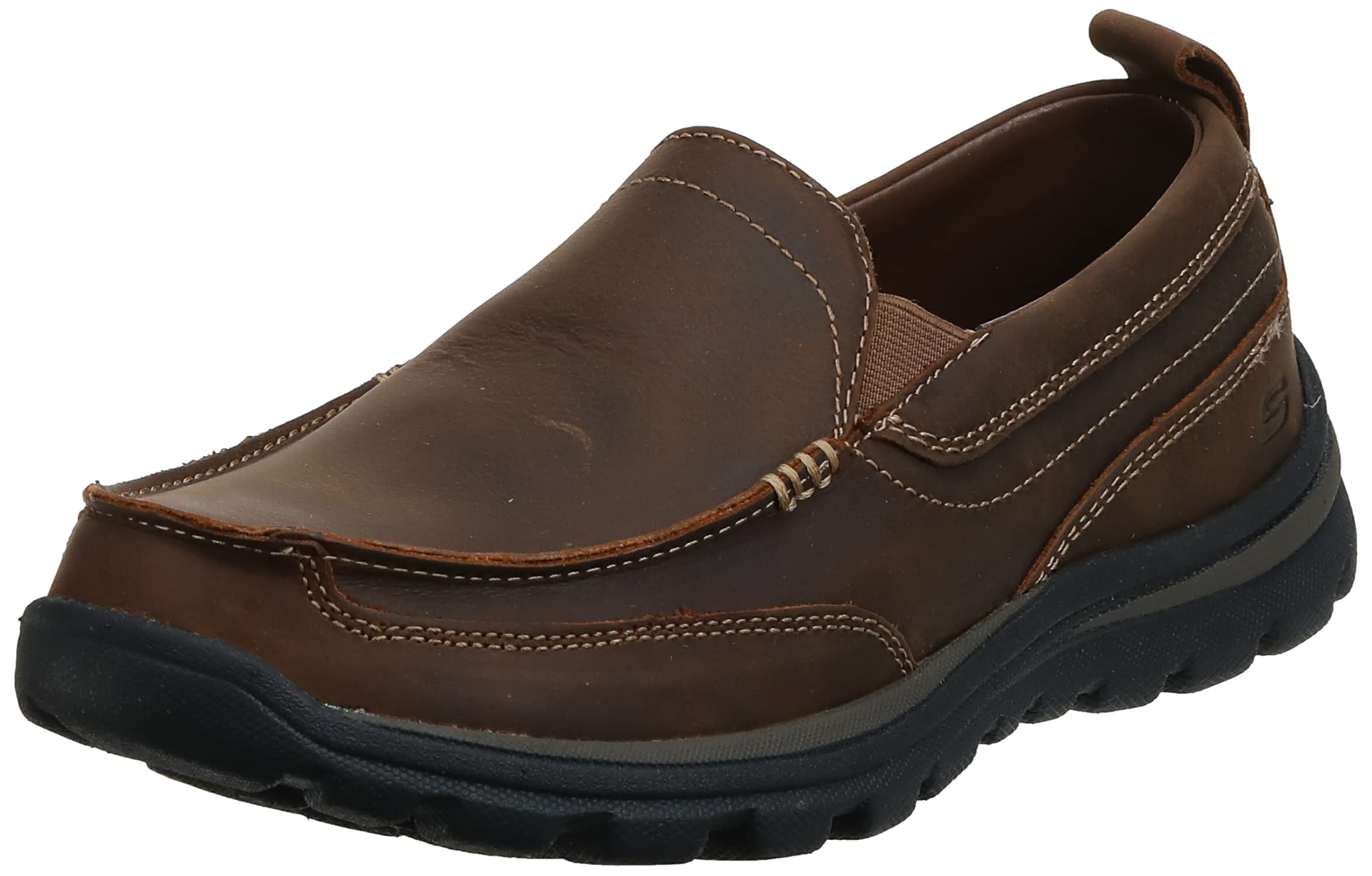 Skechers USA Mens Relaxed Fit Memory Foam Superior gains Slip-On,85 M US,Dark Brown