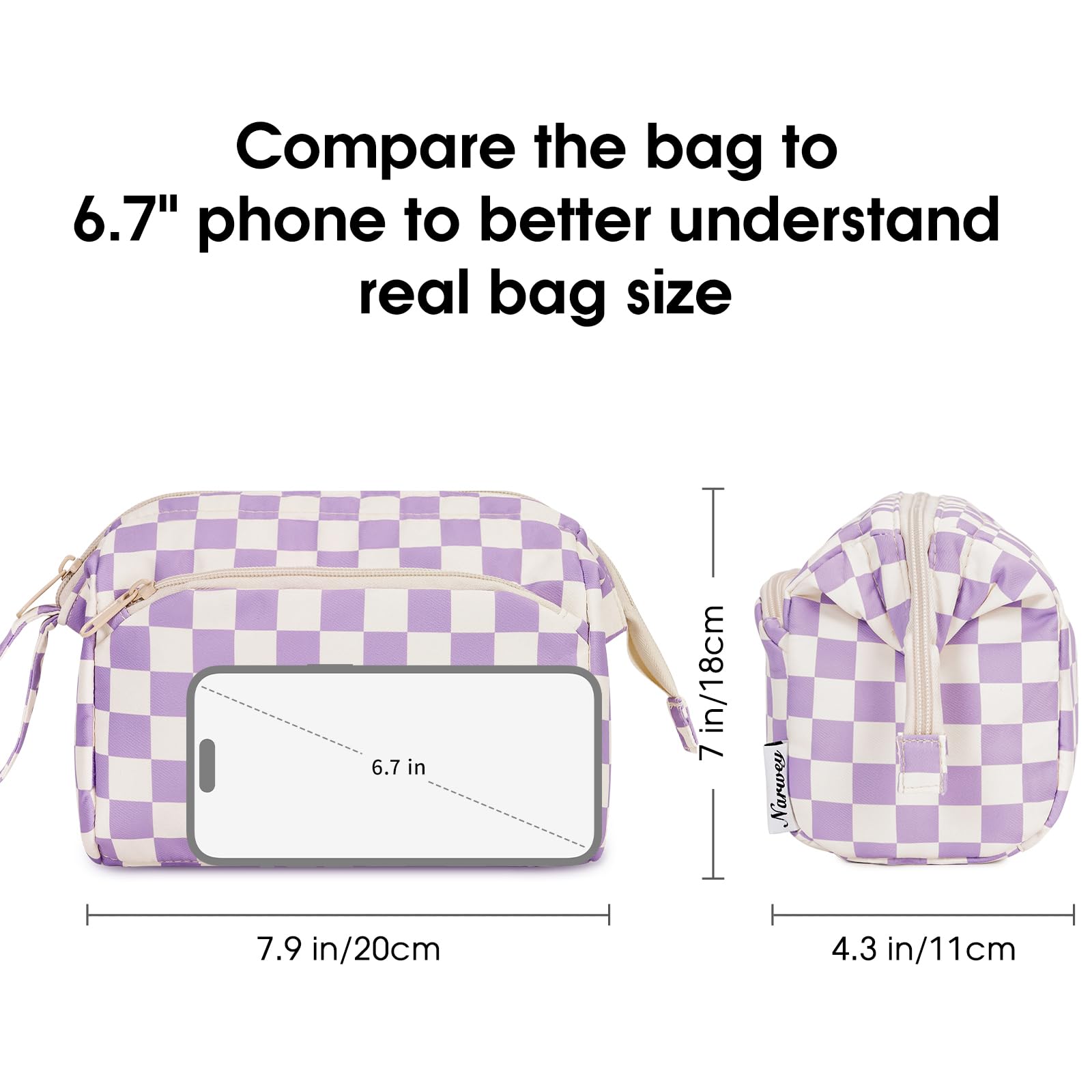 Narwey Large Women Makeup Bag Wide-open Make up Bag Travel Cosmetic Organizer Toiletry Bag for Cosmetics Toiletries Accessories