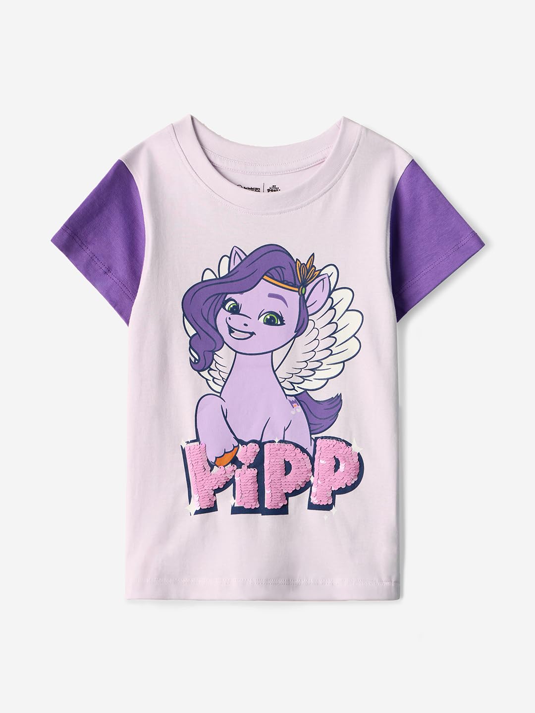 The Souled Store My Little Pony: Pipp Girls Short Sleeves Round Neck Short Sleeves Purple Cotton T-Shirts (2-8 Yrs)