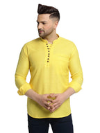 Jompers Mens Solid Cotton Short Kurta