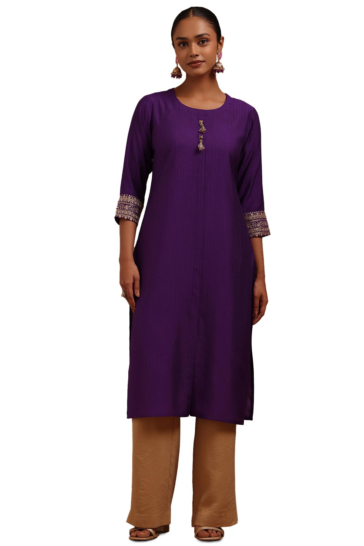Soch Women Gadwal Solid Kurta with Beads