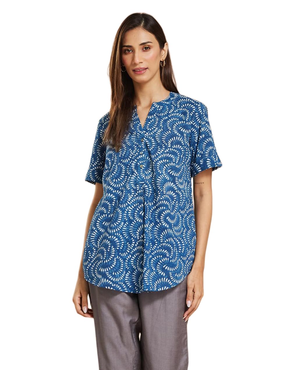 Fabindia Womens Indigo Cotton Tunics