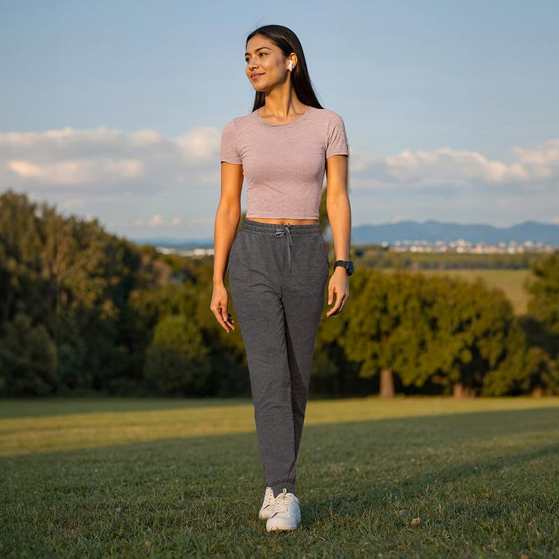 BlissClub AirMelt Joggers | Cuffed Bottom Hem | Classic Joggers Design | Adjustable Drawcord | 2 Roomy Pockets | Cool-to-Touch F