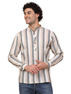Jompers Mens Striped Short Kurta