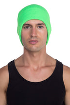 Top Level Beanie Men Women - Unisex Cuffed Plain Skull Knit Hat Cap, Neon Green