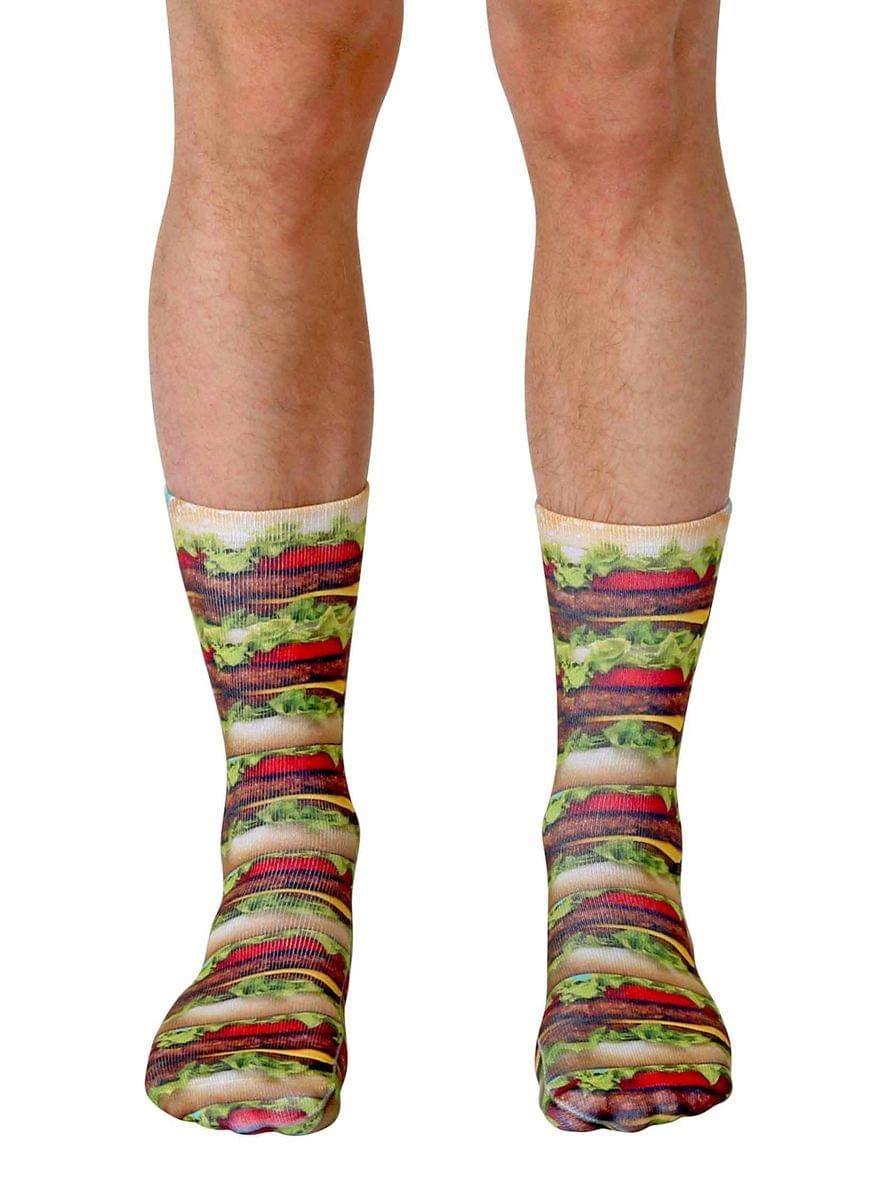 Toynk Stacked Hamburgers Photo Print Knee High Socks