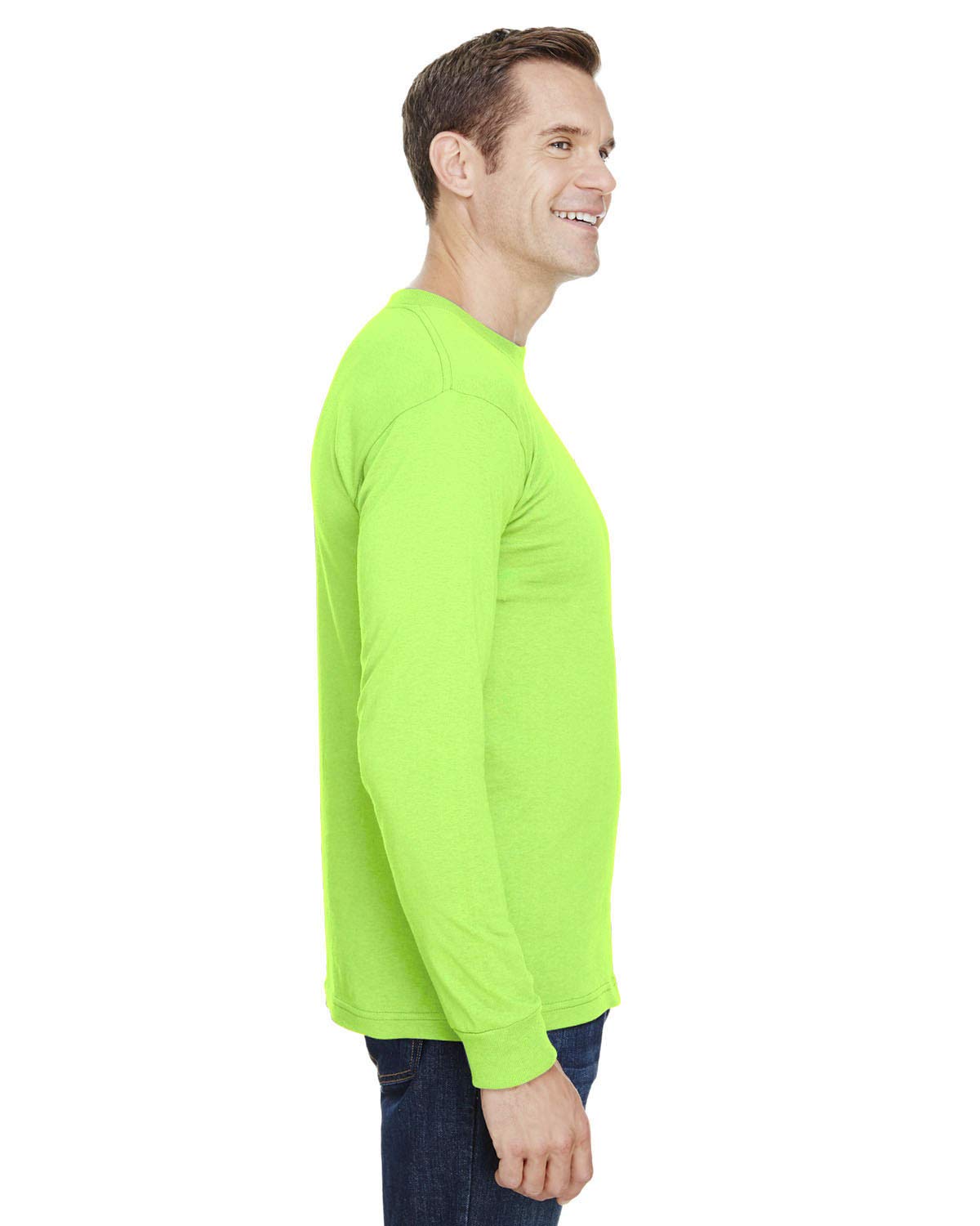Unisex Union-Made Long-Sleeve Pocket crew T-Shirt - ASH - S(D0102H7MXA6)