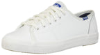 Keds Kickstart Lace Up, Sneaker Womens, White/Blue Leather, 8 Medium