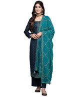 Libas Womens Georgette Kurta Sets (48088_Navy