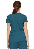Dickies EDS Signature Scrubs for Women, Contemporary Fit V-Neck Womens Tops in Soft Brushed Poplin 85906, S, Caribbean Blue
