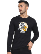 Bewakoof Mens Certified Troublemakers (TJL) Graphic Print Black Round Neck Long Sleeve T-Shirt