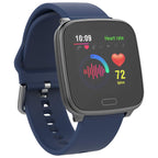 iConnect by Timex Active Smartwatch with Heart Rate, Notifications & Activity Tracking 37mm - Gunmetal with Blue Resin Strap