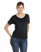 Ladies Slouchy T-Shirt - WHITE MARBLE - S(D0102H7W5Q8)