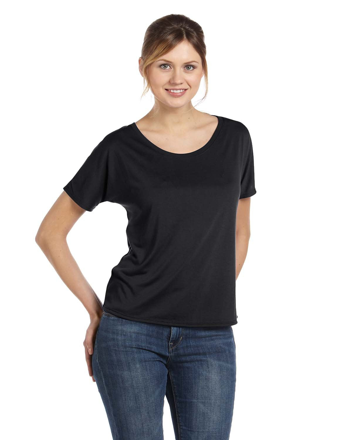 Ladies Slouchy T-Shirt - WHITE MARBLE - S(D0102H7W5Q8)