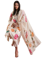 ANNI DESIGNER Womens Rayon Blend Straight Printed Kurta with Pant & Dupatta (MERLINO Cream_XXL_Cream_XX-Large)