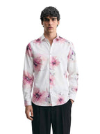 The Indian Garage Co Mens Slim Fit Cutaway Collar Long Sleeves Printed Party Shirt