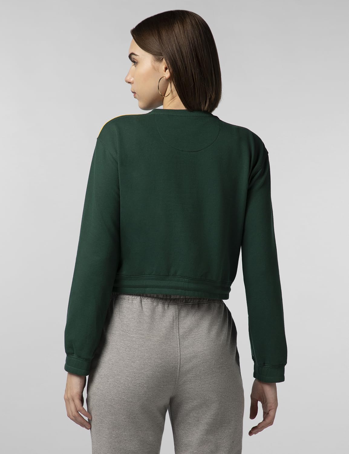 FYLTR Womens Round Neck Drop Shoulder Sweatshirt - Full Sleeve | Elasticated Waist & Cuff | Boxy Fit | Stripe Detailing