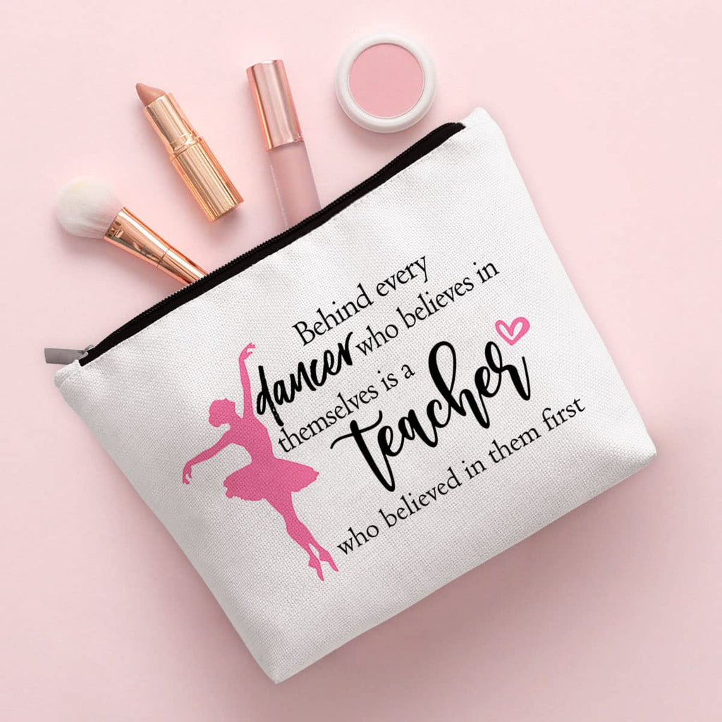 BiuNiuring Dance Teacher Appreciation Gift, Dancer Gifts, Dance Assistant Gifts, Dancing Makeup Bag, Every Dancer Has A Teacher