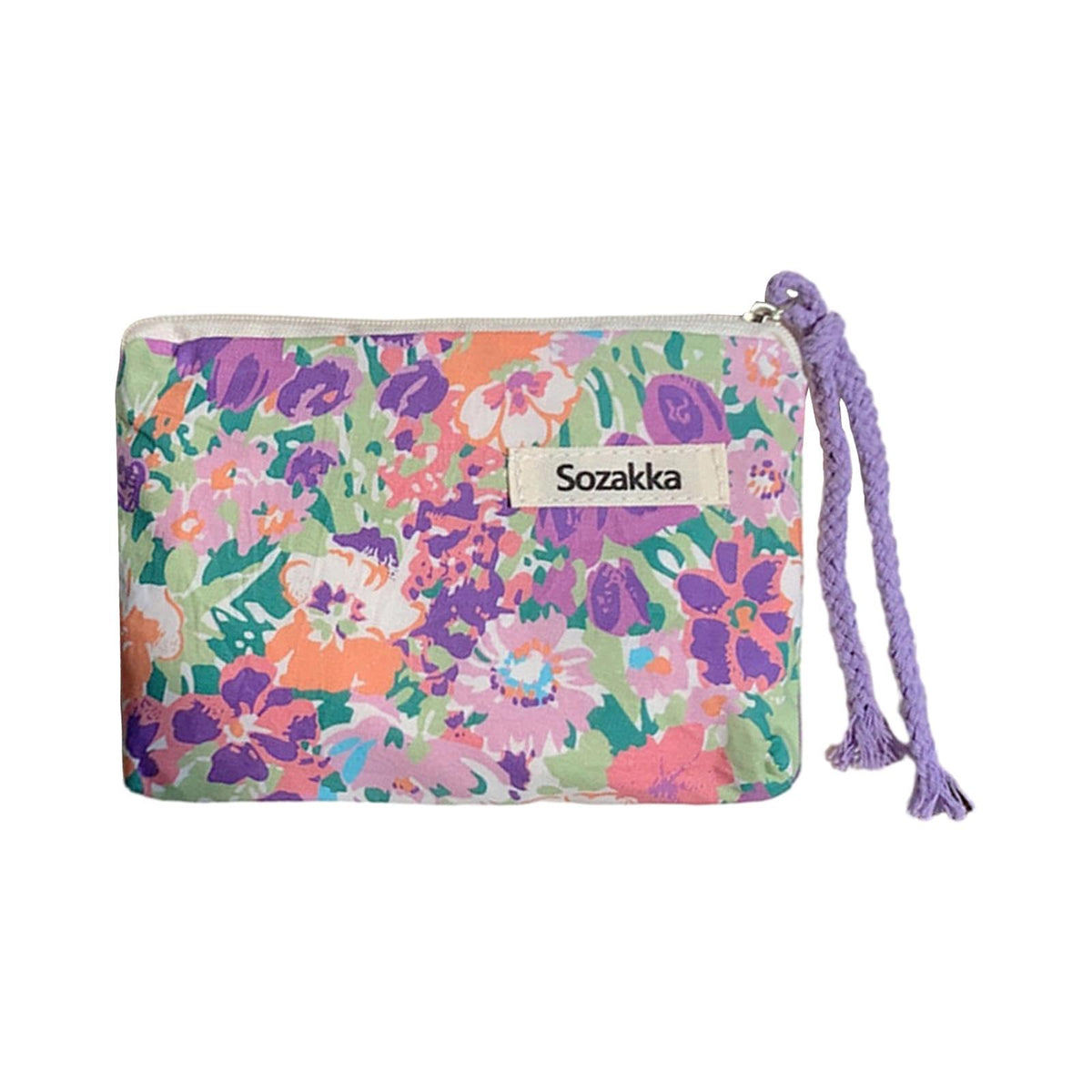 Enakshi Coin Purse Small Cosmetic Storage Bag Lightweight Cartoon Floral Coin Pocket Purple|Clothing Shoes & Accessories | Women