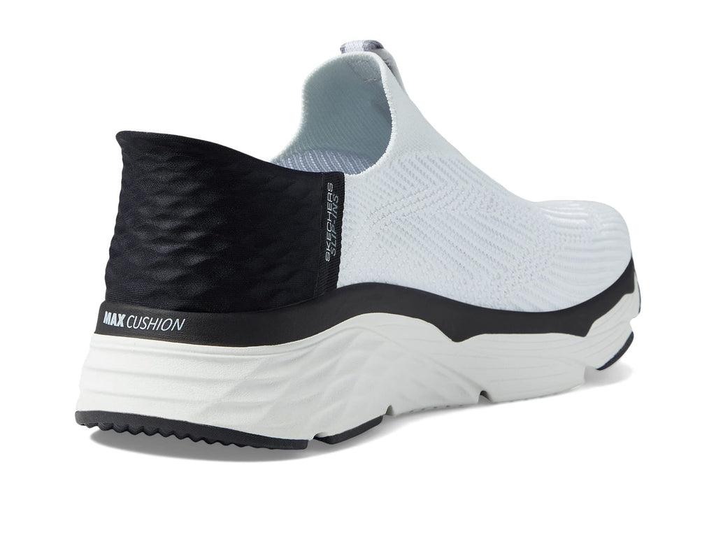 Skechers Women's Hands Free Slip-Ins Max Cushioning Elite-Smooth Transition Sneaker, White/Black, 8.5