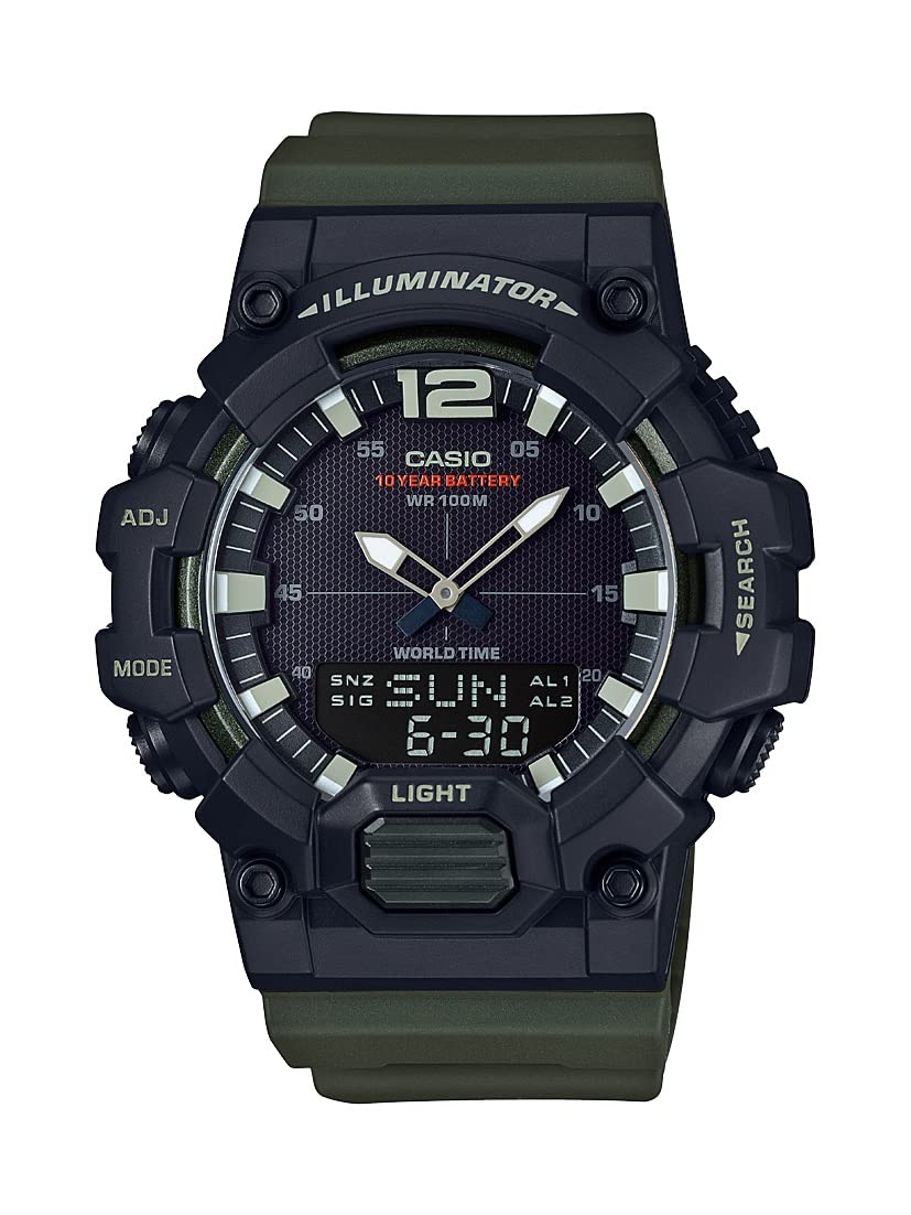 Casio Men's HDC-700-3AVCF Classic Analog-Digital Display Quartz Green Watch
