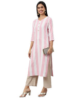 ANNI DESIGNER Womens Cotton Blend Straight Printed Kurta (Ashwini Pink_XXL_Pink_XX-Large)
