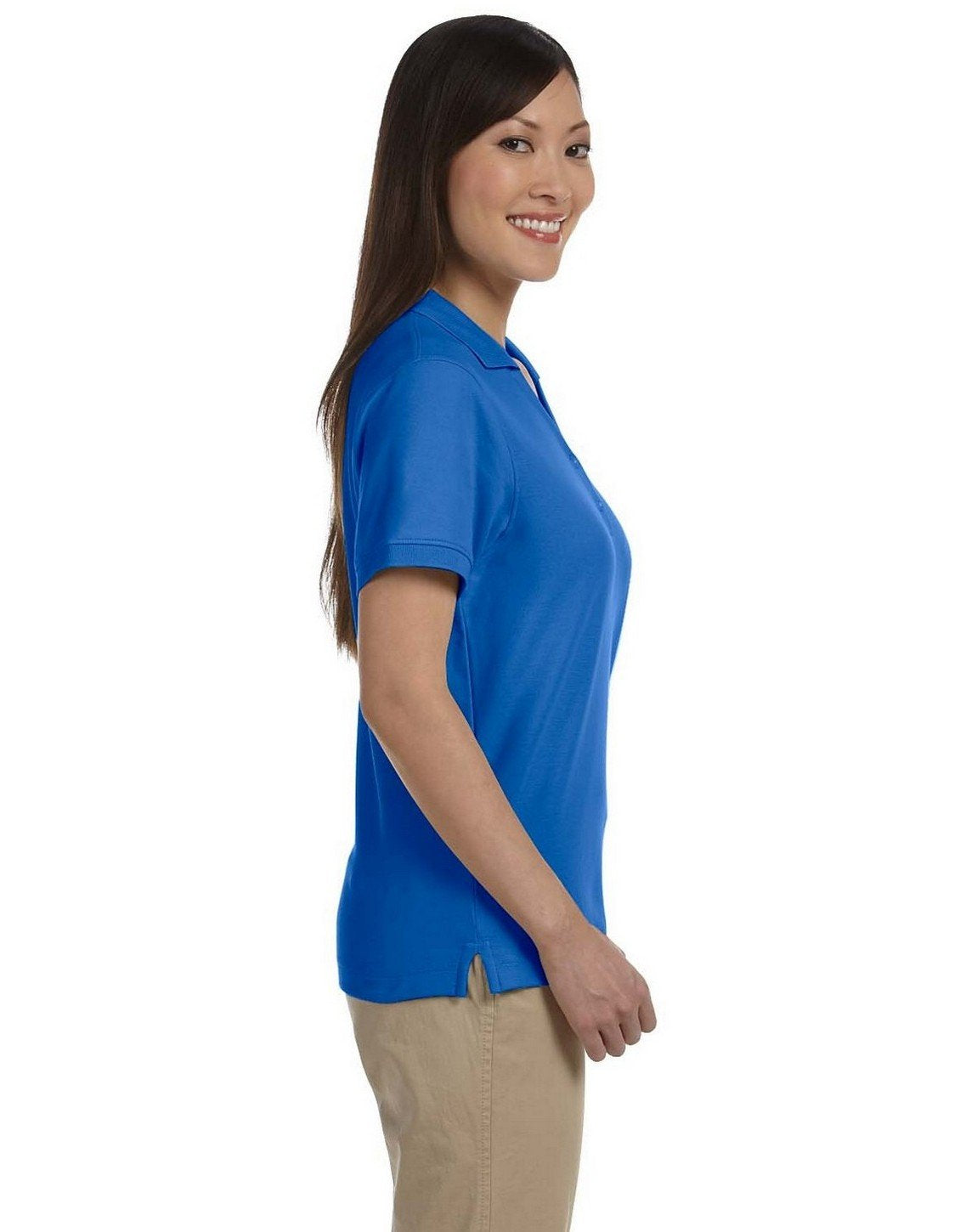 Ladies Pima Piqu Y-collar Polo - WHITE - XS(D0102H7Y76J)