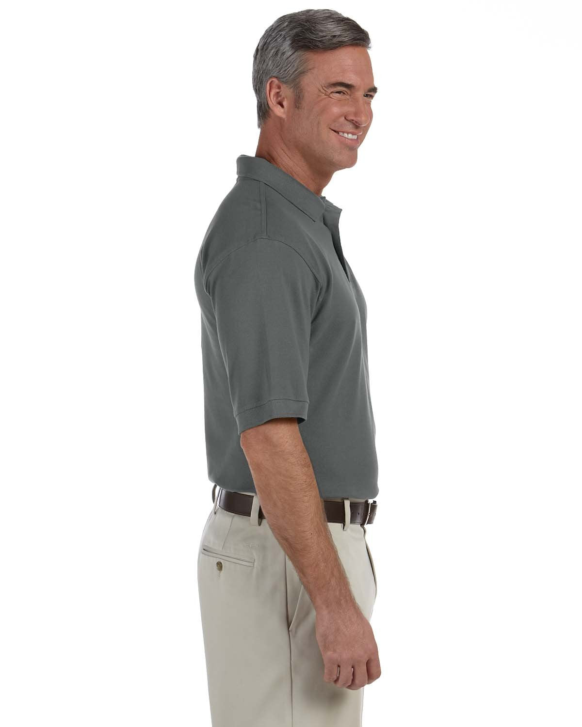 Mens 6 oz Ringspun cotton Piqu Short-Sleeve Polo - WHITE - 5XL(D0102H7NJ0X)