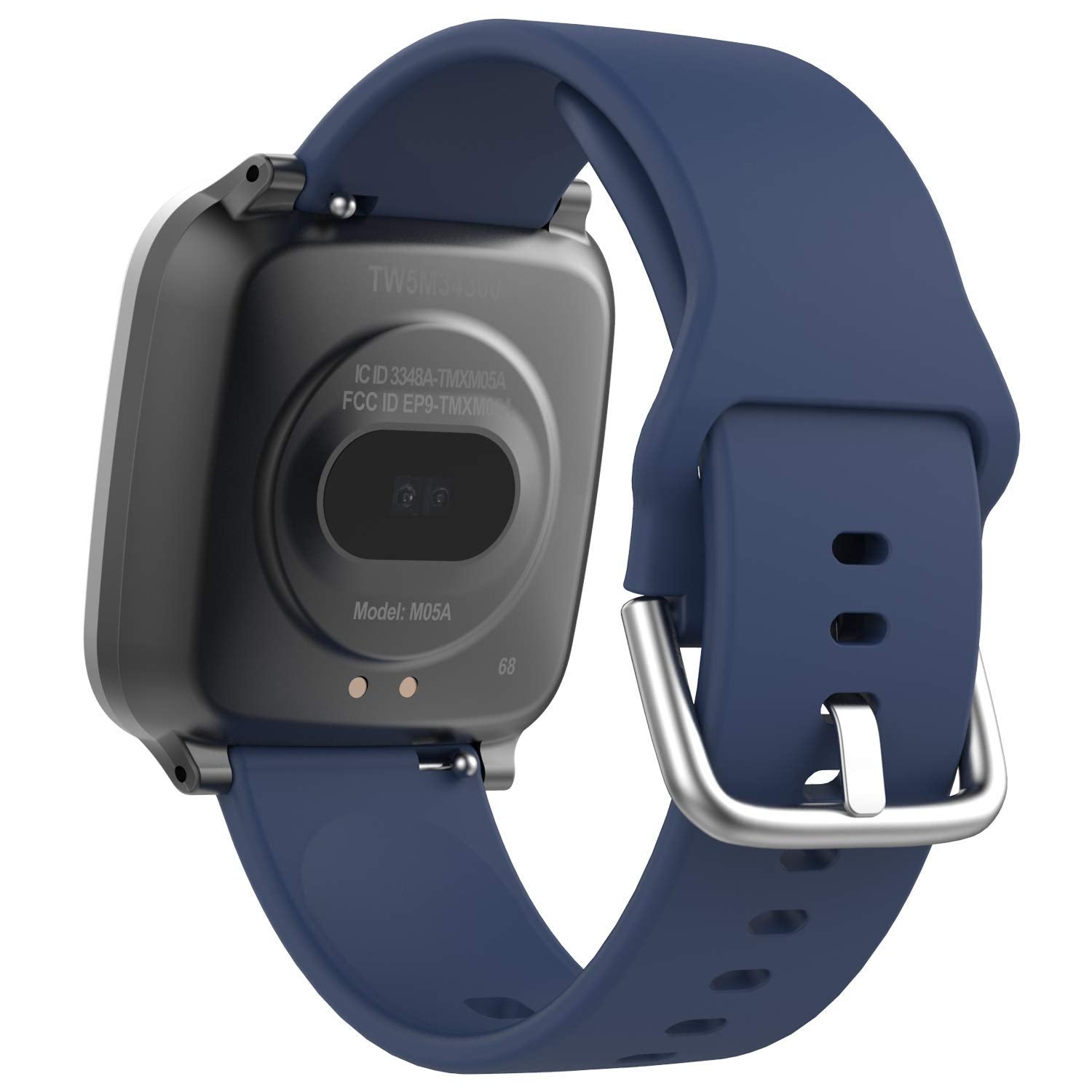 iConnect by Timex Active Smartwatch with Heart Rate, Notifications & Activity Tracking 37mm - Gunmetal with Blue Resin Strap