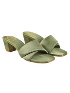 Shoetopia Stylish Solid Green Block Heels for Women & Girls /UK6