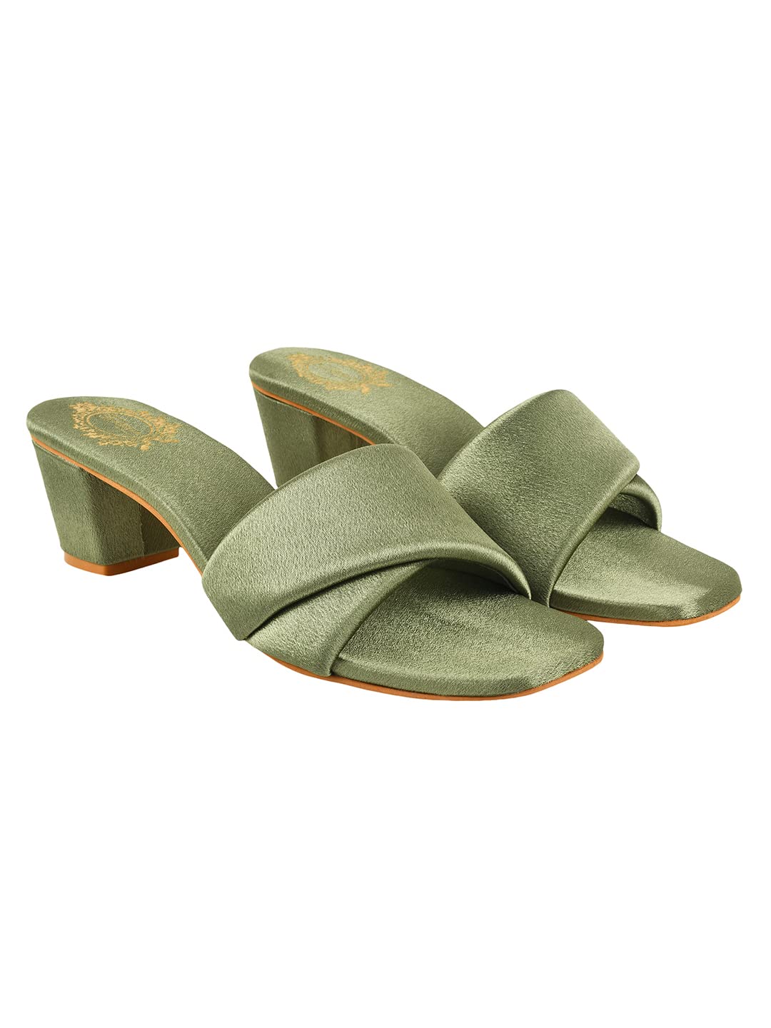 Shoetopia Stylish Solid Green Block Heels for Women & Girls /UK6