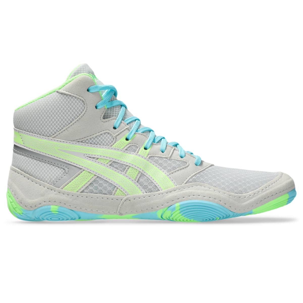 ASICS Men's Snapdown 4 Wrestling Shoes, 9, Glacier Grey/Lime Burst
