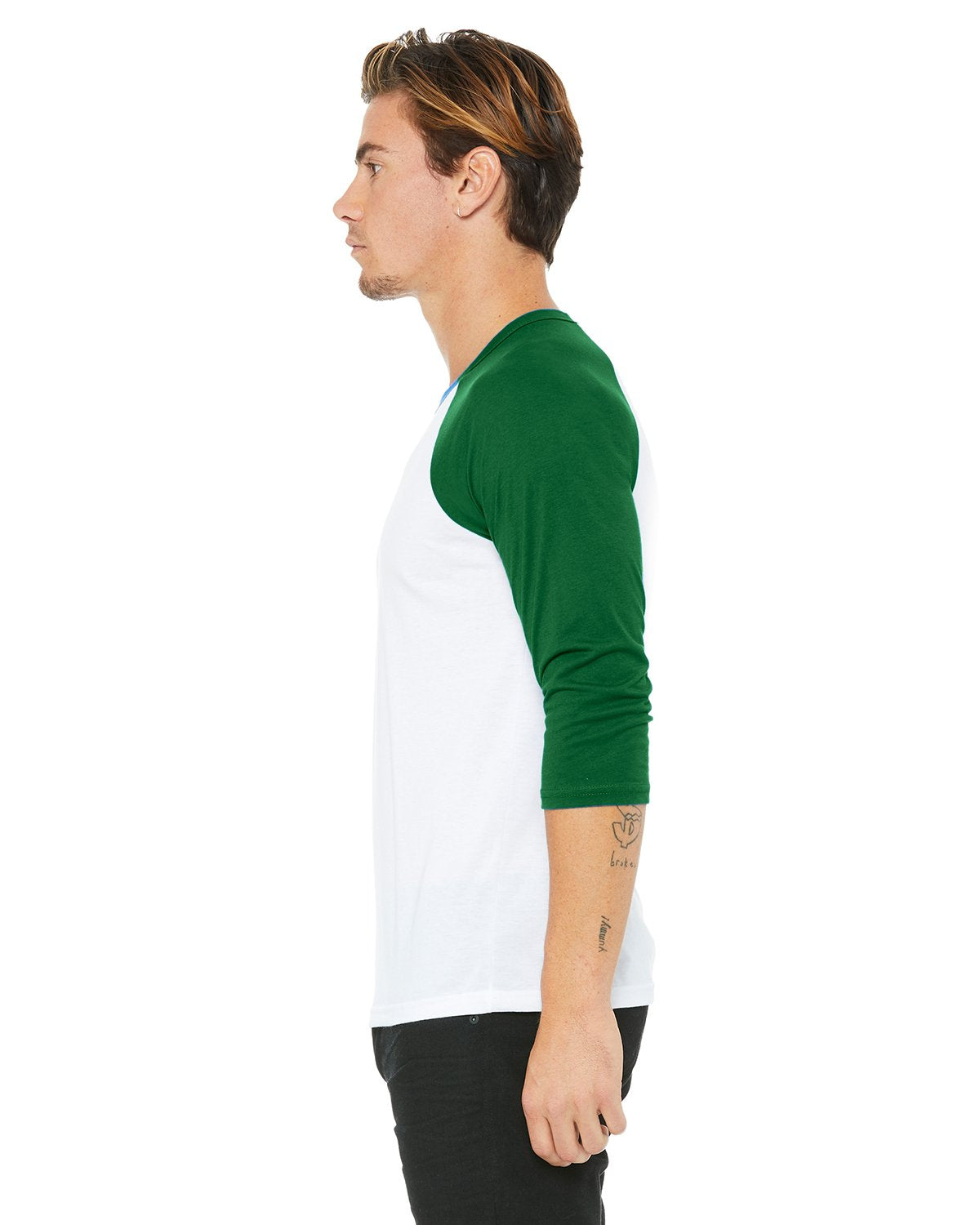 Unisex 34-Sleeve Baseball T-Shirt - gRY cHR BLK TRB - S(D0102H7WgL8)