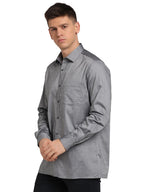 Turtle Men 100% Cotton Grey Solid Regular Fit Formal Shirt