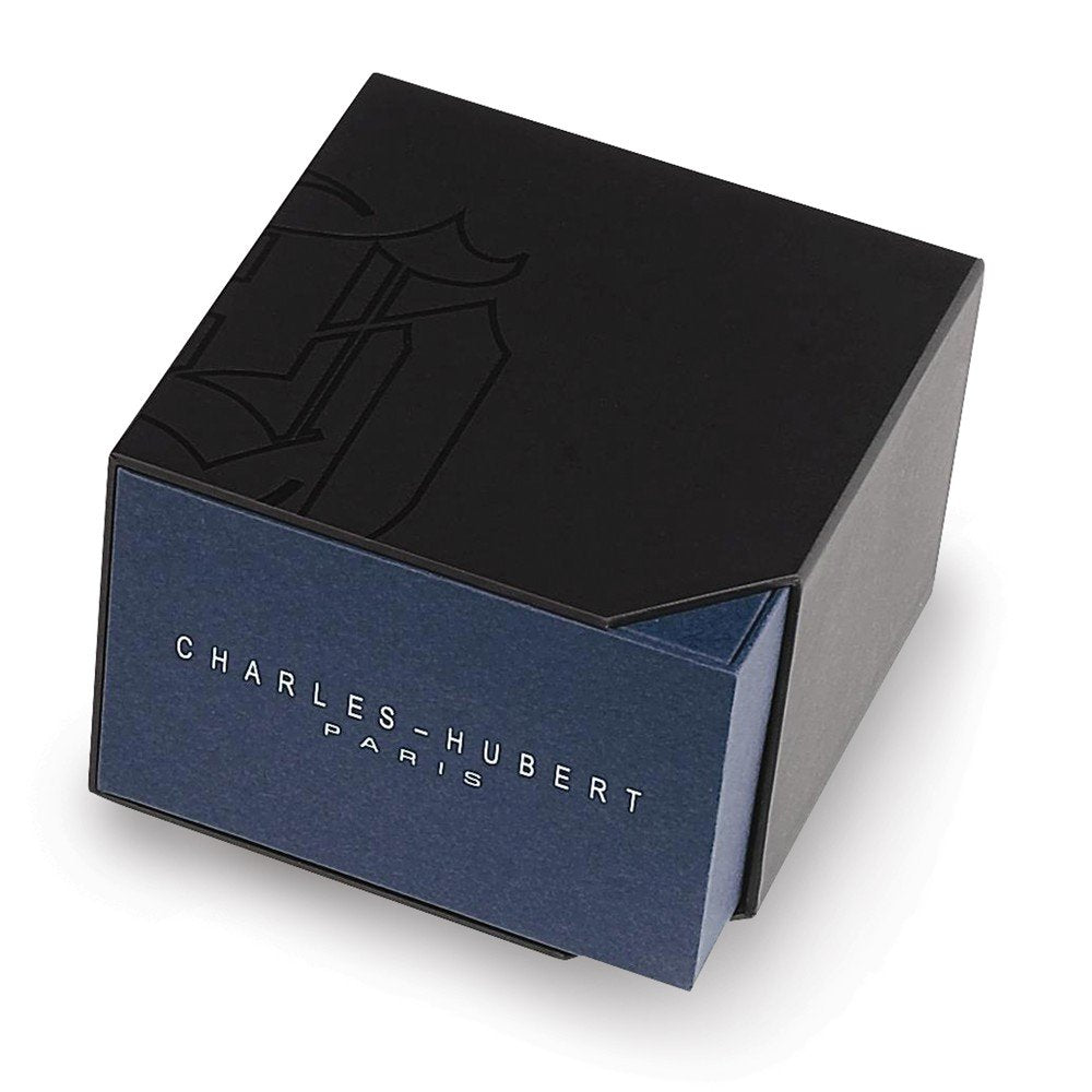 Charles-Hubert 3986-A Stainless Steel Chronograph Black Dial Solar-Powered Watch