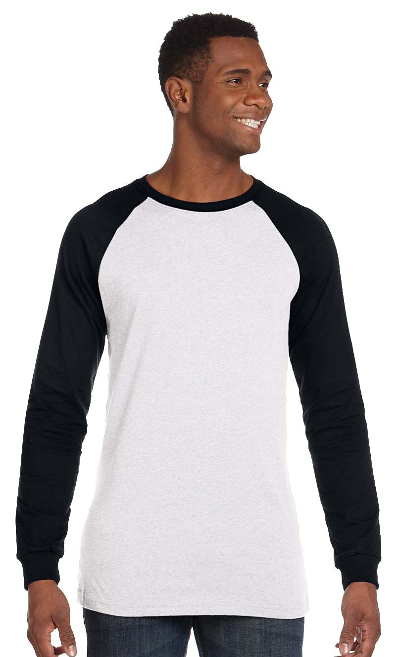 Mens Jersey Long-Sleeve Baseball T-Shirt - BABY BLUE NAVY - S(D0102H78DEX)