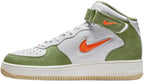 Nike mens Air Force 1 Mid Qs, White/Oil Green/Sail/Total Ora, 11