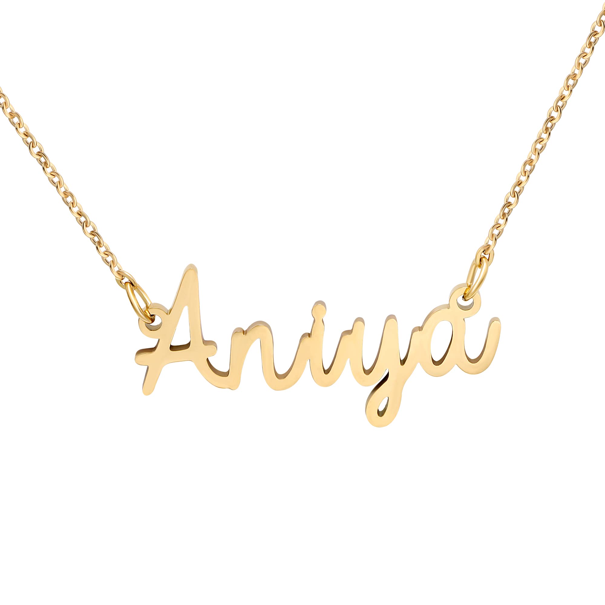 Yiyang Christmas Gift for Women Personalized Name Necklace 18K Gold Plated Stainless Steel Jewelry Graduation Gifts Aniya