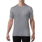 Sweatproof Undershirt for Men with Underarm Sweat Pads (Original Fit, Crew Neck) Heather Grey