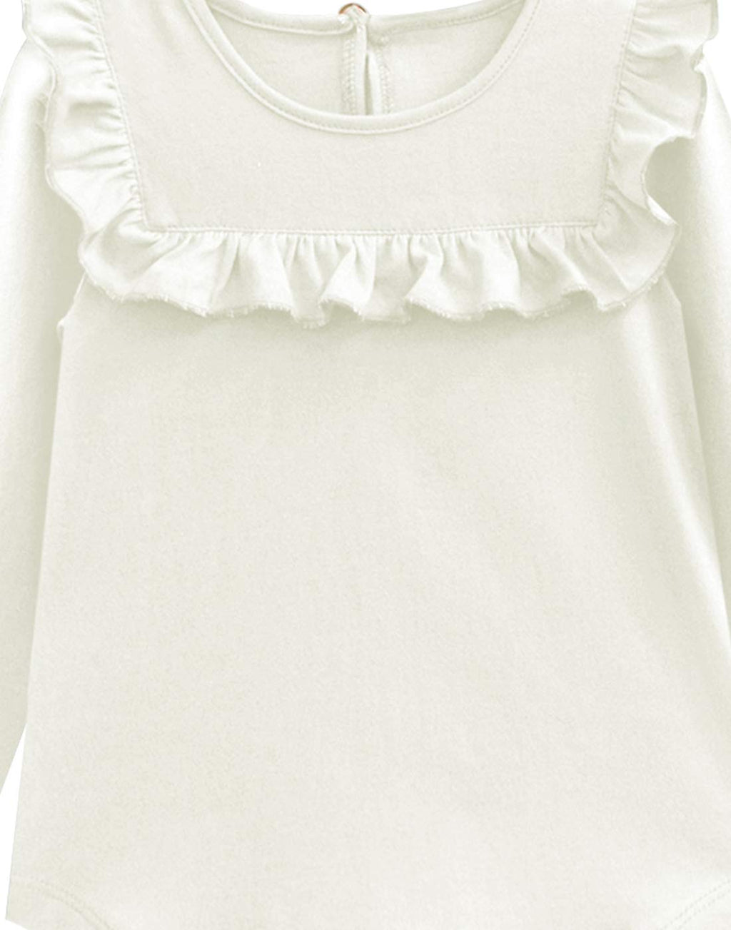 A.T.U.N. (ALL THINGS UBER NICE) Girls Solid Regular Full Sleeve T-Shirt Cream