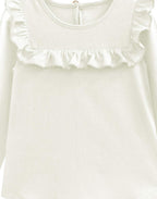 A.T.U.N. (ALL THINGS UBER NICE) Girls Solid Regular Full Sleeve T-Shirt Cream