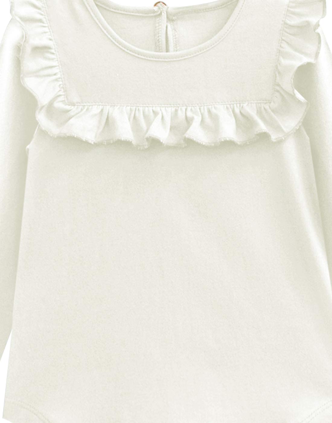 A.T.U.N. (ALL THINGS UBER NICE) Girls Solid Regular Full Sleeve T-Shirt Cream