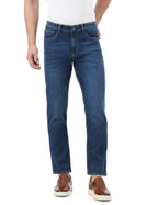 Inkd MenS Regular Fit Jeans - Mid-Rise | Cotton Blend | Contrast Stitch| Stretchable Fabric | Classic 5 Pocket Styling (Indigo 
