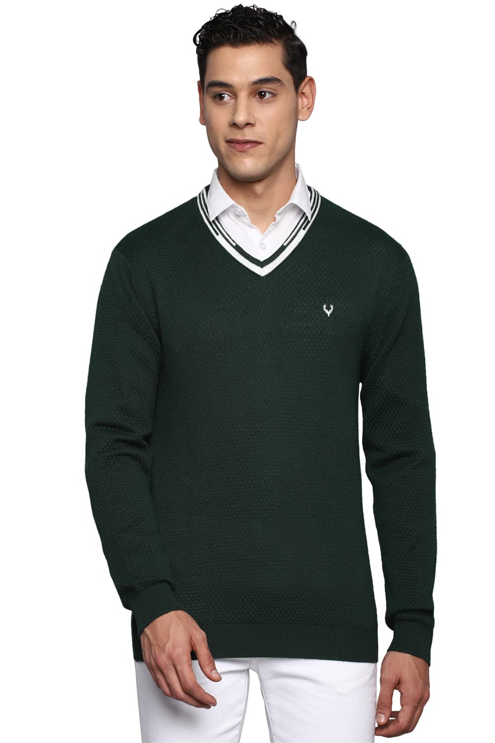 Allen Solly Men Solid Full Sleeve Sweater