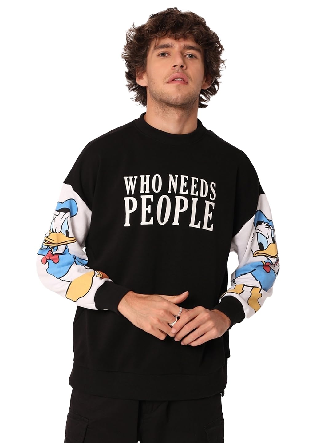Bewakoof Official Dc Merchandise MenS Graphic Printed Oversized Sweatshirt_550975_Grey_M