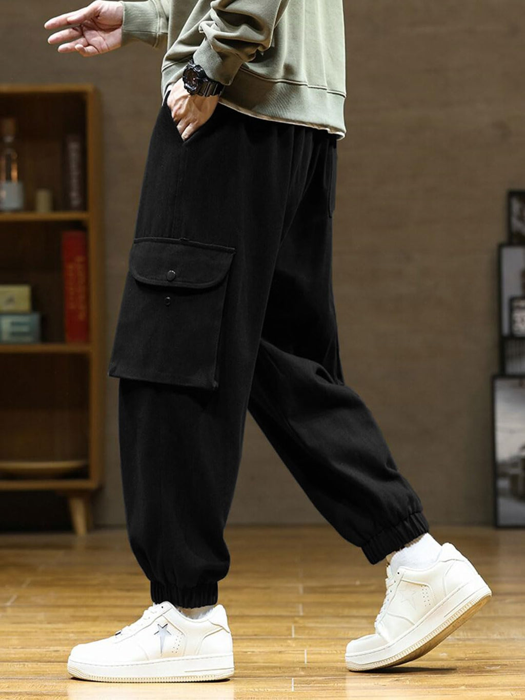 Nobero MenS Loose Sweatpants (1M-Bwjg-R0146-Bl_Black