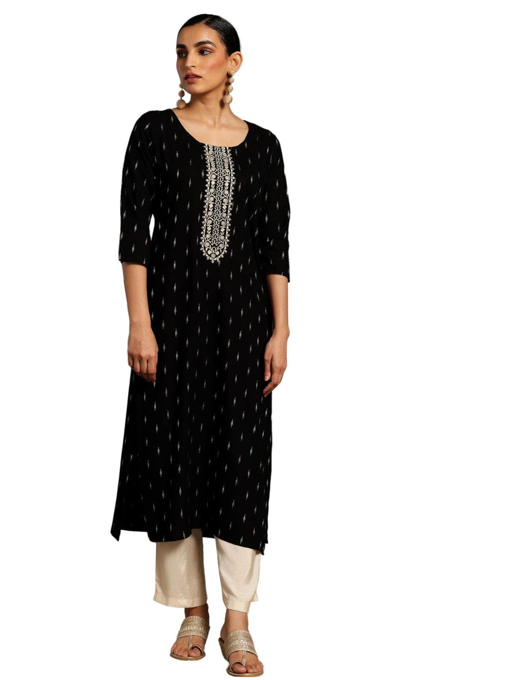 Libas Womens Yoke Design Viscose Straight Kurta For Women