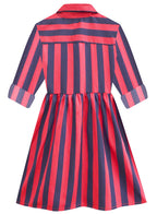 A.T.U.N. Girls Shirt Dress Navy-Red
