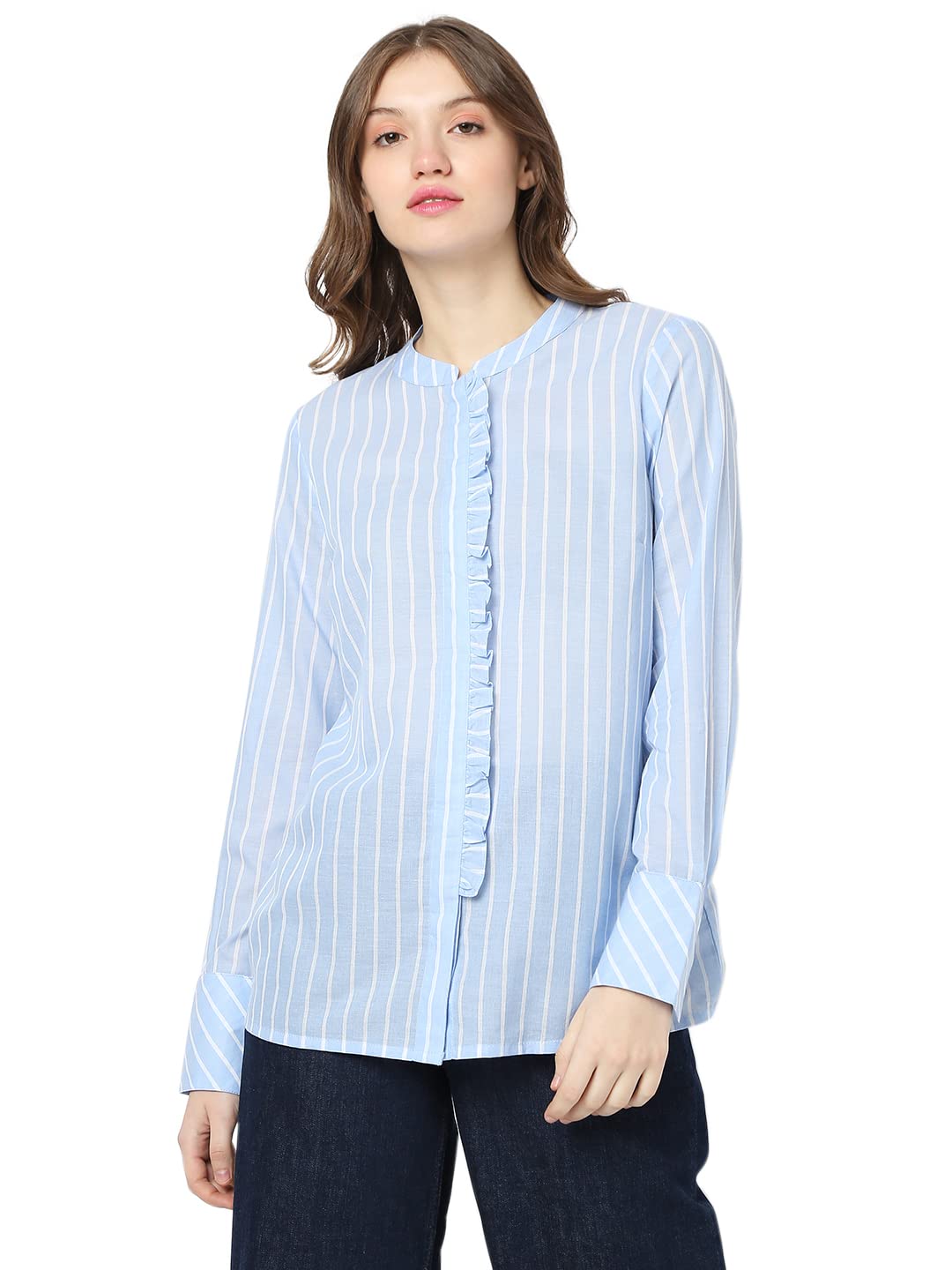 Vero Moda Regular Shirt (290511201_Powder Blue_S)